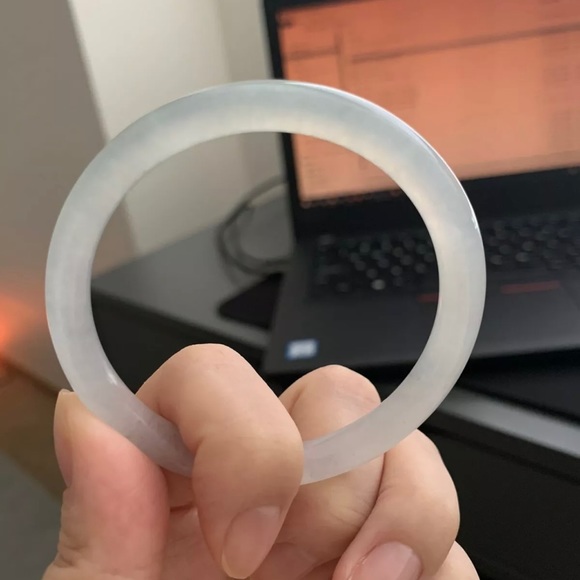 Certified Myanmar natural untreated icy jadeite bangle bracelet 53mm - Picture 3 of 12